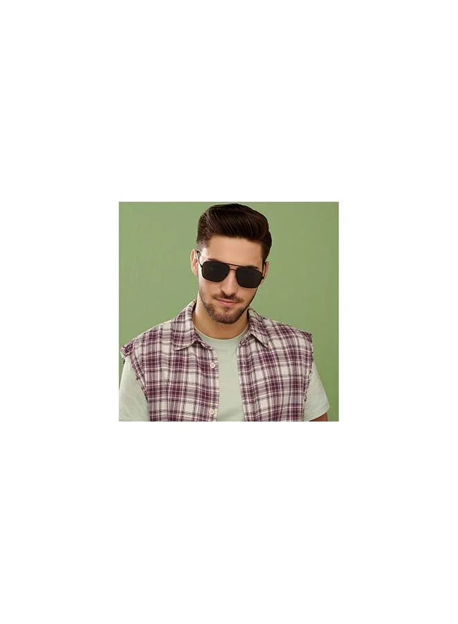 VINCENT CHASE Vintage Full Rim Square Frame Polarized & UV Protected Sunglasses VC S13716 - 60mm - Black