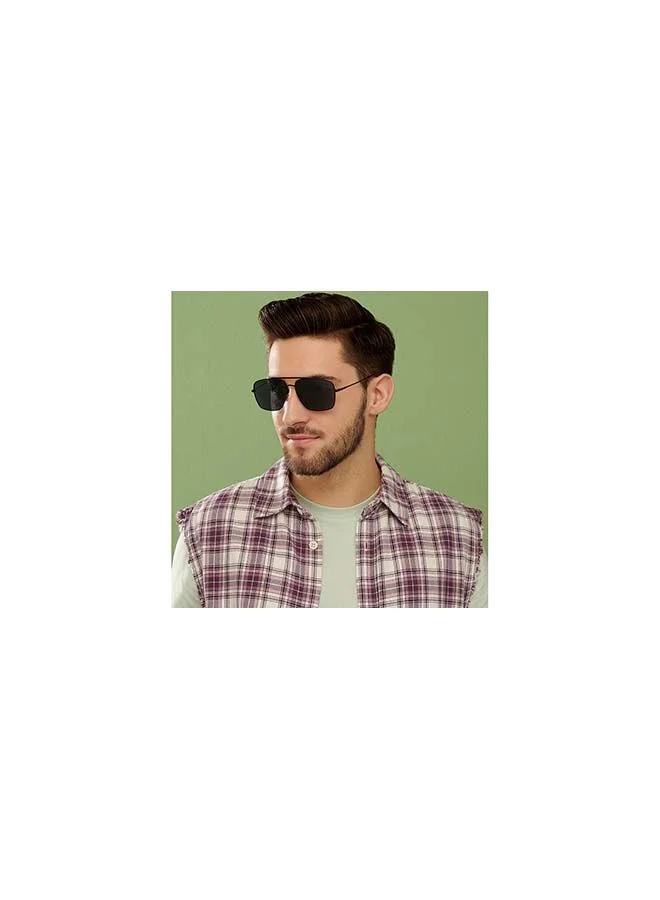 VINCENT CHASE Vintage Full Rim Square Frame Polarized & UV Protected Sunglasses VC S13716 - 60mm - Black