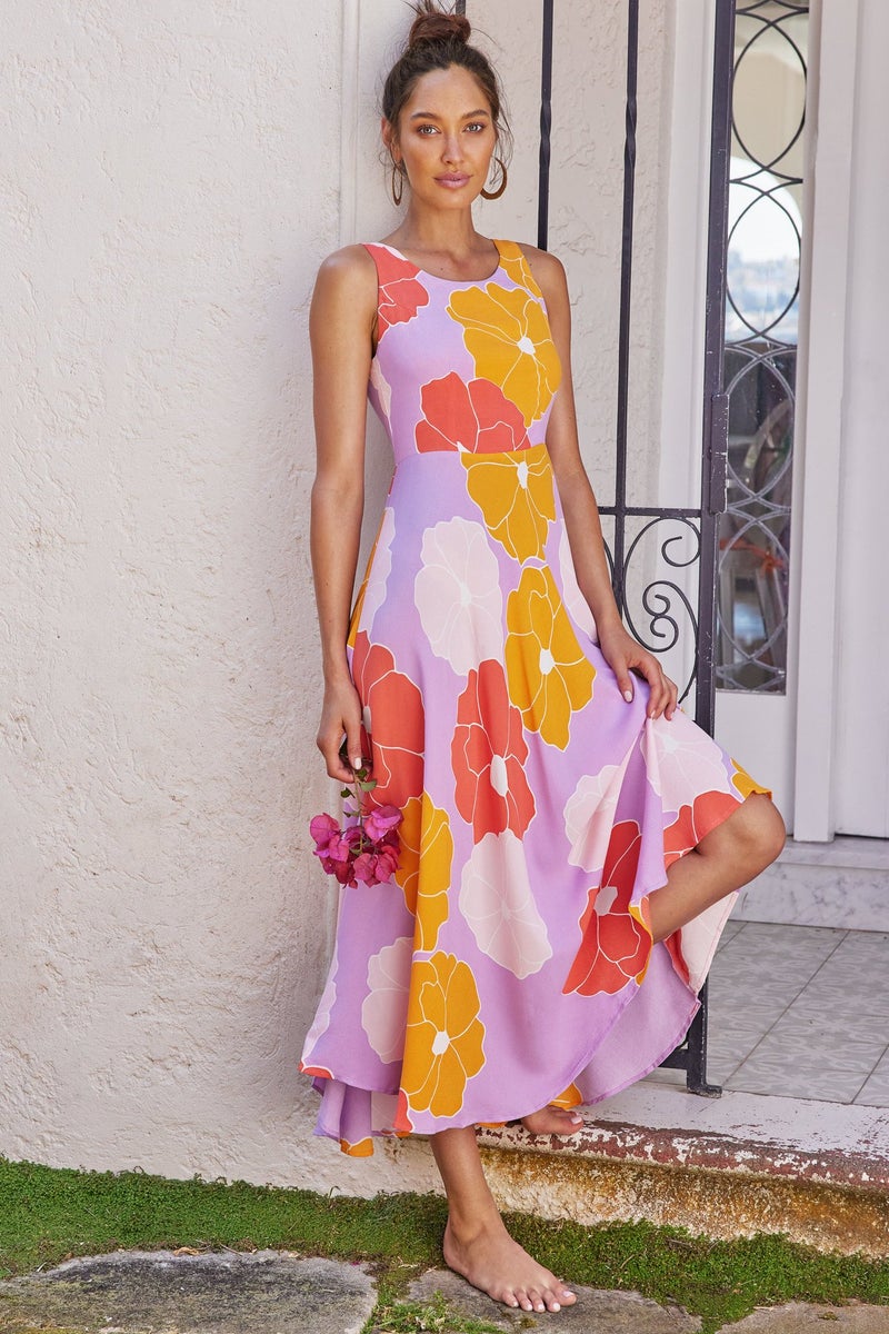 2022 cross-border new products ebay European and American style spring and summer sexy fashion beach dress women purple L - Image 1
