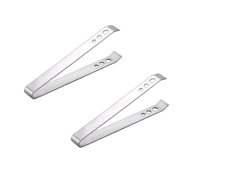 Abrazo Stainless Steel Plain Ice Tong/Ice Picker | Set of 2 Pcs - Image 1