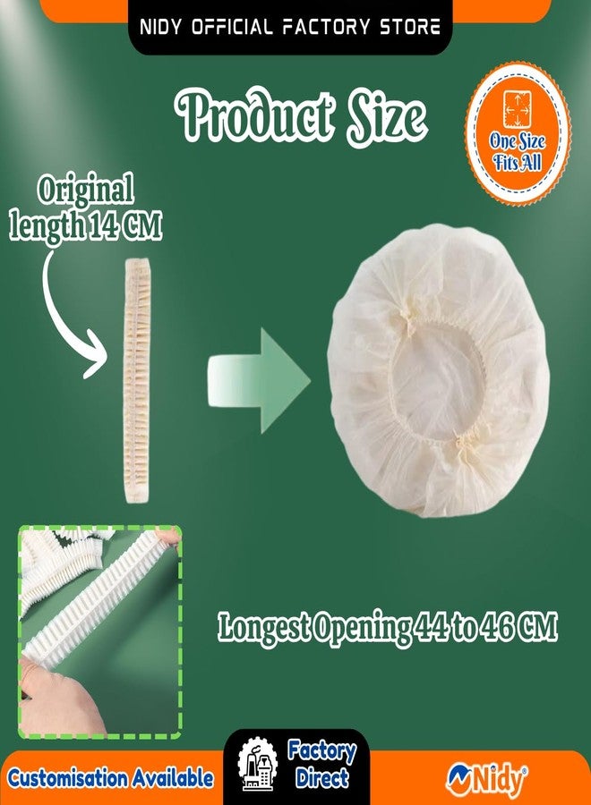 NIDY® Biodegradable Disposable Caps | Compostable Shower Caps | Eco-Friendly Disposable Head Covers | Salon, Spa, Medical & Food Hygiene Caps (50 pcs) - Image 2