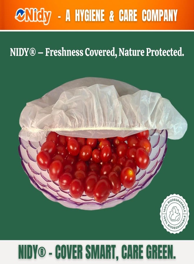 NIDY® Biodegradable Disposable Caps | Compostable Shower Caps | Eco-Friendly Disposable Head Covers | Salon, Spa, Medical & Food Hygiene Caps (50 pcs) - Image 3