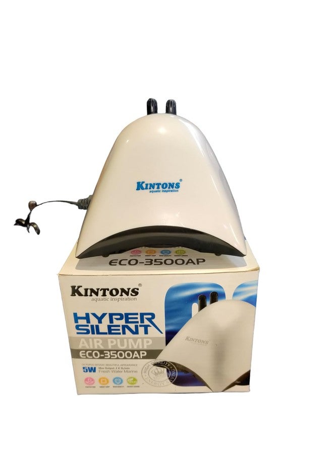 Kintons Octopus Design Hyper Energy Saving Super Silent Aquarium Air Pump for Freshwater & Marine Aquarium (ECO-3500AP Double Outlet (5w - 2x3L/Min)) - Image 2