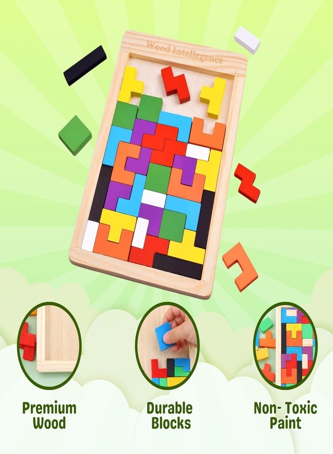 Wishluck Wooden Blocks Puzzles for Kids Adults Wood Intelligence Puzzle for Kids - Image 2