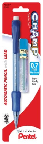 Pentel Champ Starter Set Automatic Pencil with Lead, 0.7mm, Assorted Barrel Colors, Color May Vary, 1 Pack (ACE7BP) - Image 2