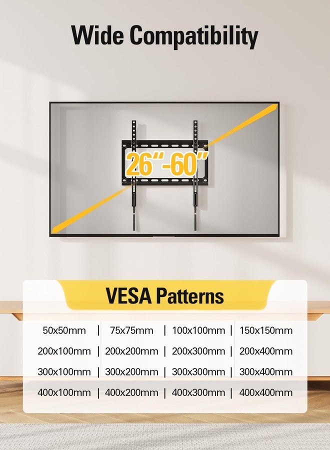 Mounting Dream TV Mount Fixed for 32-55 Inch LED, LCD and Plasma TV, TV Wall Mount Bracket up to VESA 400x400mm and 100 LBS Loading Capacity, Low Profile and Space Saving MD2361-K - Image 5