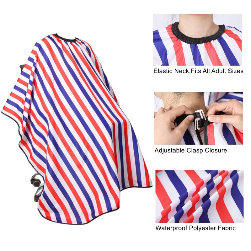 YELEGAI Professional Hair Cutting Cape with Neck Duster Brush, Large Size Salon Barber Cape for Men, Women and Kids(Multicolor Stripes) - Image 2
