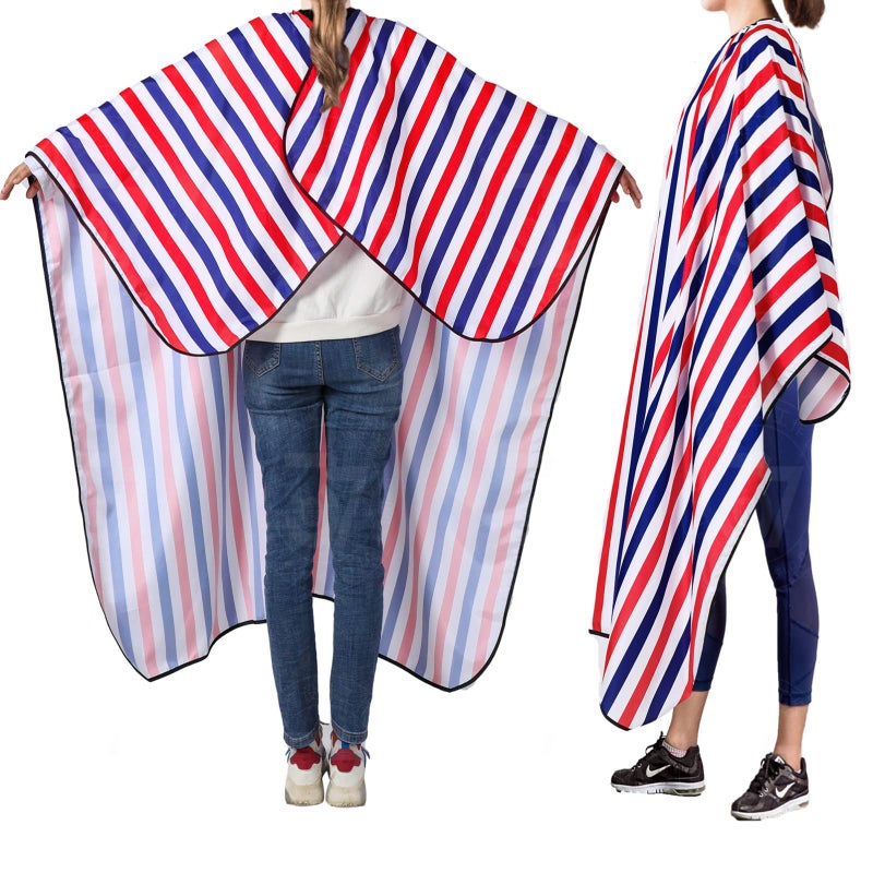 YELEGAI Professional Hair Cutting Cape with Neck Duster Brush, Large Size Salon Barber Cape for Men, Women and Kids(Multicolor Stripes) - Image 5