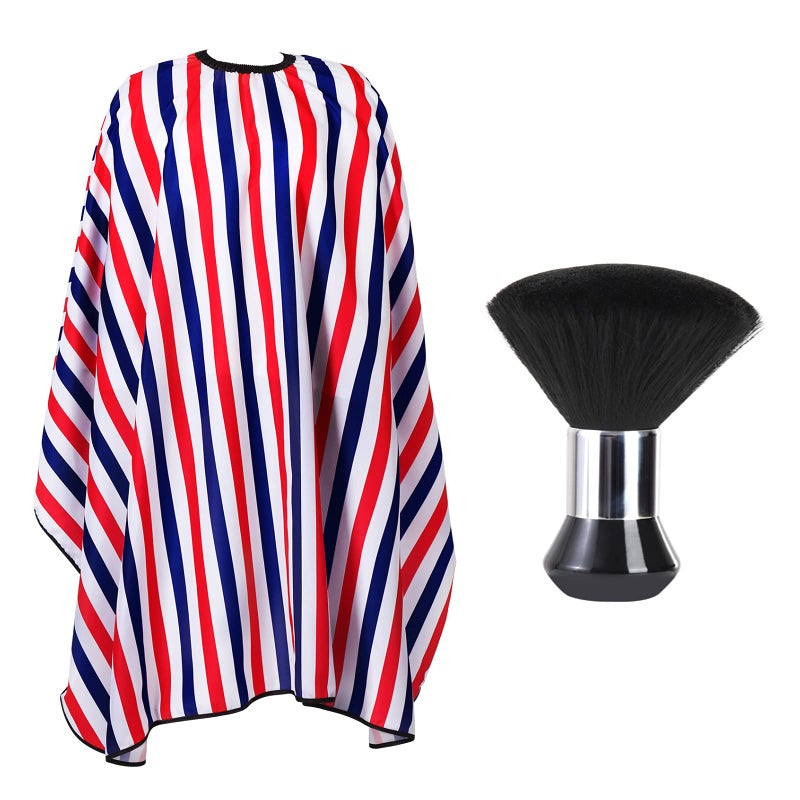 YELEGAI Professional Hair Cutting Cape with Neck Duster Brush, Large Size Salon Barber Cape for Men, Women and Kids(Multicolor Stripes) - Image 1