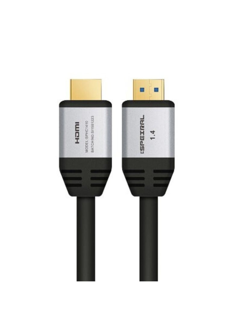 HDMI To HDMI 1.4V Cable, Upto 4K @ 30HZ Resolution, Pure Copper Conductor, 24K Gold Plated Connector, Aluminum Head, 1.4 Meter - Image 2