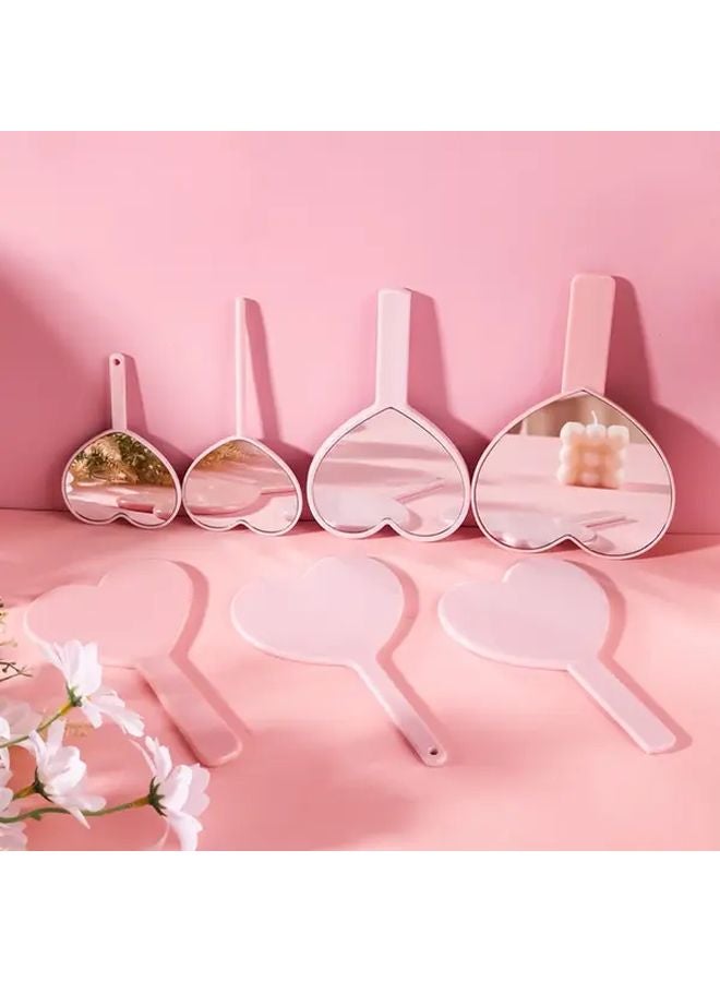 12pcs Pink Heart Shaped Hand Mirror 4 53in Travel Makeup Mirror For Ladies - Image 4