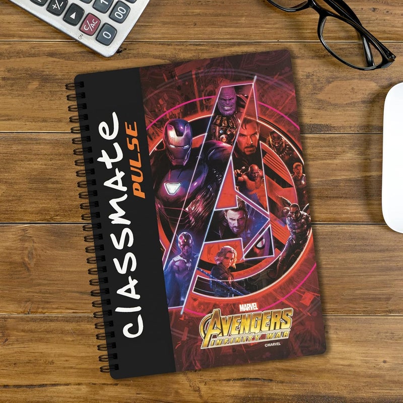 classmate دفتر ملاحظات حلزوني فردي - عبوة من 4 | خط واحد | 180 صفحة | 24.0 سم × 18.0 سم | تصاميم غلاف جذابة | غلاف ناعم | دفاتر للطلاب الجامعيين - Image 2