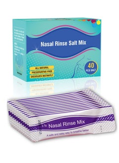 General Need 1 Box of 40Pcs Nasal Rinse Salt Packets Buffered Salt Mix compatible Nasal Wash Systems，Valentine's Day, Mother's Day, Outdoor  - Image 1