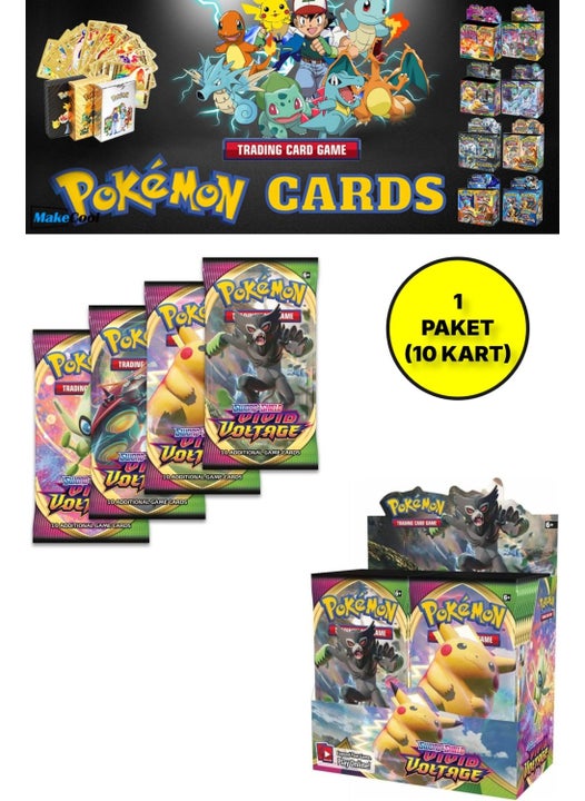 Pokemon Game Card Tcg Sword&shield Vivid Voltage Booster Pack - 1 Pack (10 Cards)