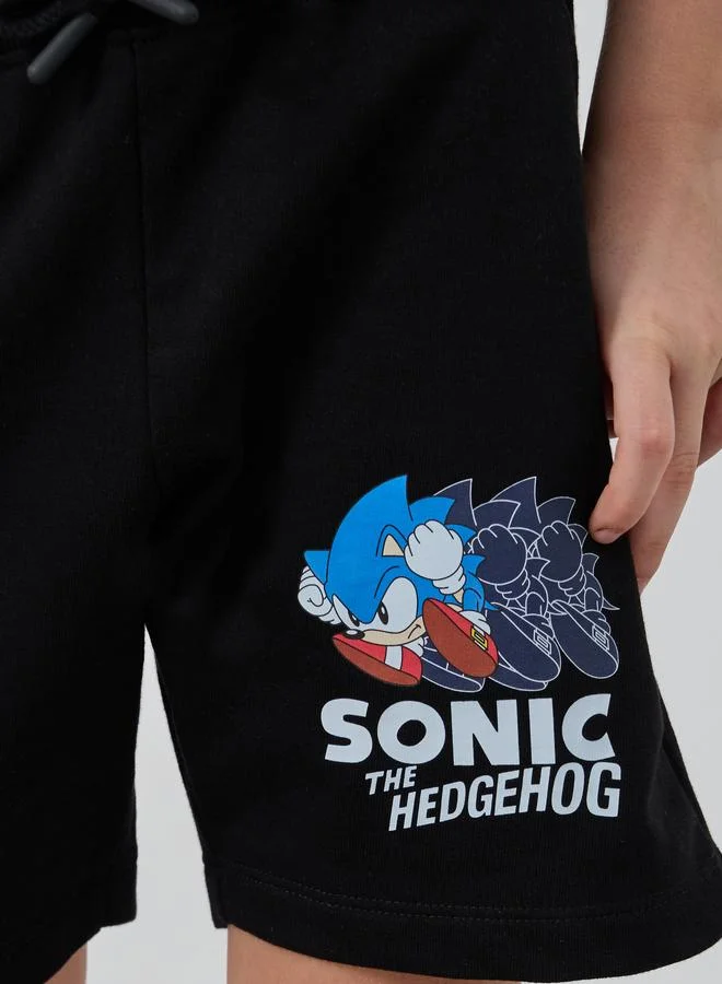 Styli Styli Sonic Graphic Print Shorts with Drawstring
