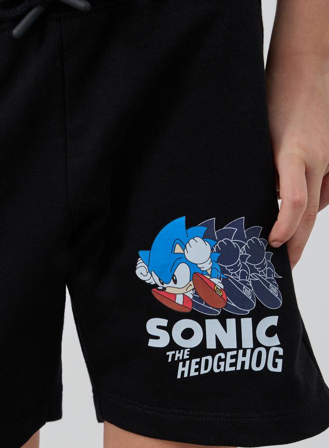 Styli Styli Sonic Graphic Print Shorts with Drawstring  - Image 3