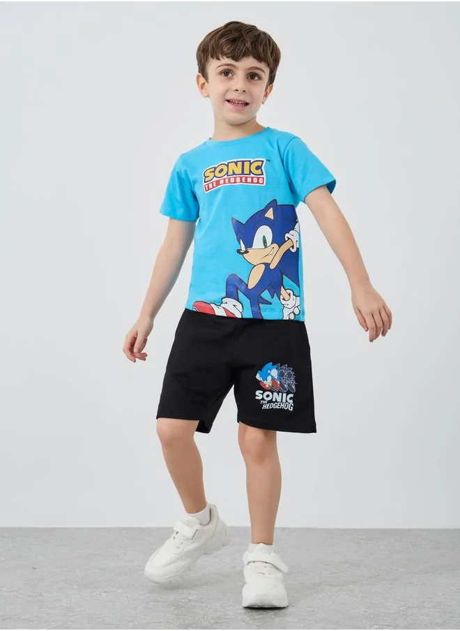 ستايلي Styli Sonic Graphic Print Shorts with Drawstring