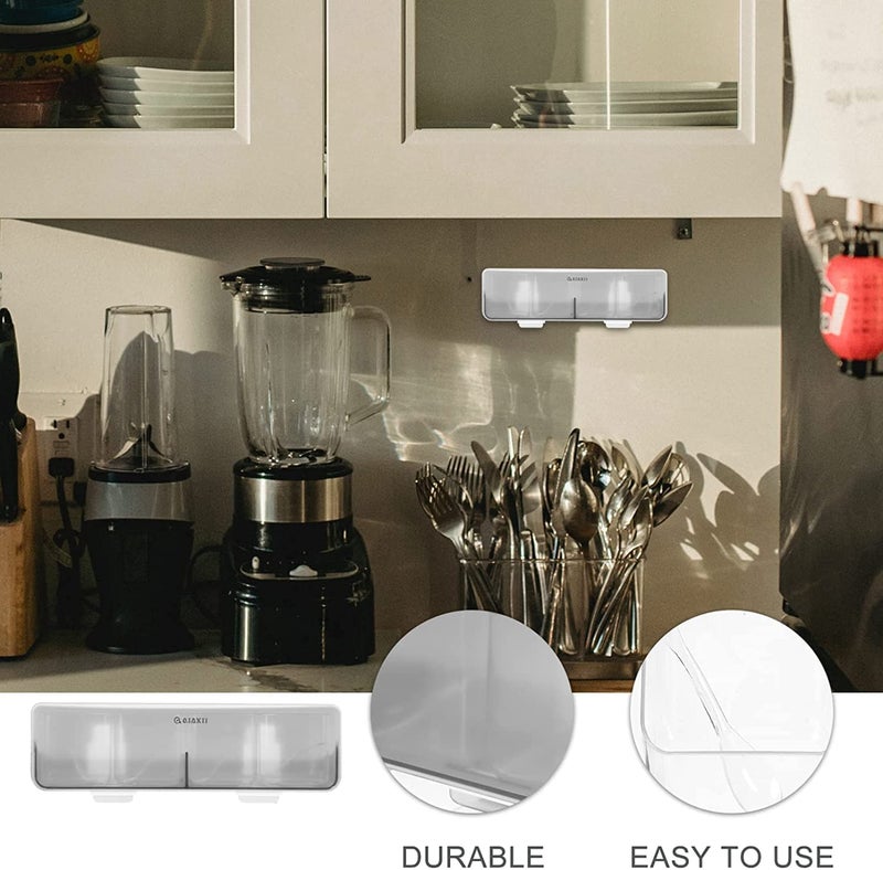 BESTOTTAM Wall Mounted Spice Storage Box With Spoon For Kitchen Multipurpose Self Adhesive Seasoning Masala Spice Rack Shelf With Coverplastic spice rack masala organiser1pcs - Image 5