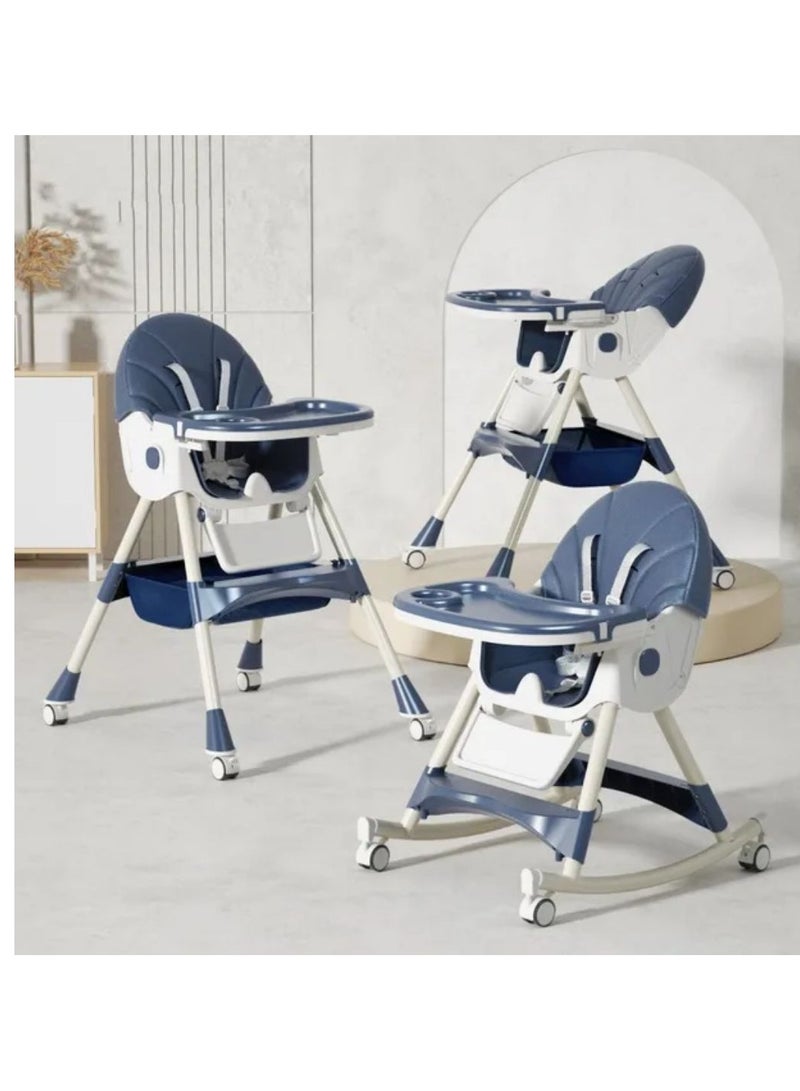 3-in-1 multifunctional baby dining chair - Convertible to dining chair, play chair and rocking chair - Ergonomic and adjustable design