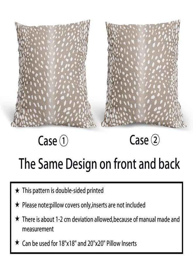 aportt Antelope Pillow Covers 20X20 Inch Beige Deer Animal Print Decorative Square Pillow Cases Modern Neutral Faux Fawn Cotton Linen Throw Pillows Set of 2 Home Decor for Sofa Couch Bedroom Outdoor - Image 5
