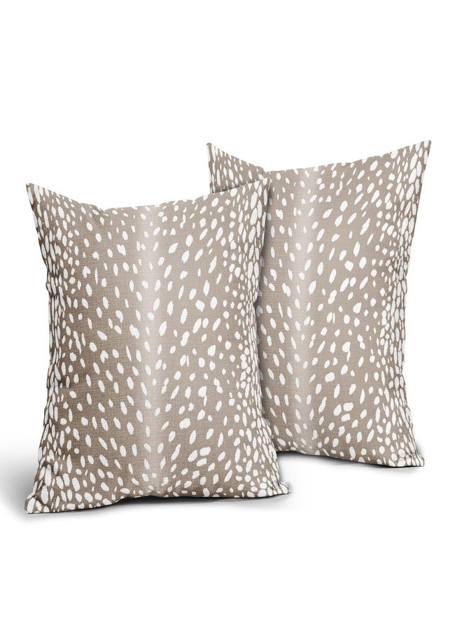 aportt Antelope Pillow Covers 20X20 Inch Beige Deer Animal Print Decorative Square Pillow Cases Modern Neutral Faux Fawn Cotton Linen Throw Pillows Set of 2 Home Decor for Sofa Couch Bedroom Outdoor - Image 2