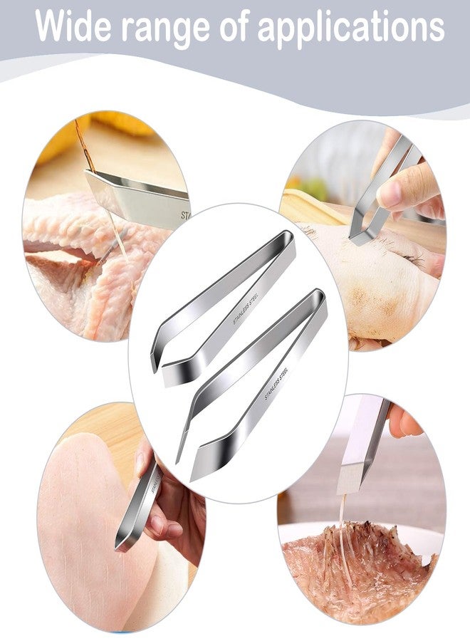 Professional Stainless Steel Fish Bone Tweezers and Slant Pliers Remover Set - 2 PCS for Cooking Salmon Trout - Kitchen Fish Bone Remover - Image 5