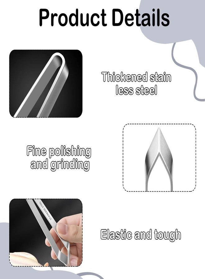 Professional Stainless Steel Fish Bone Tweezers and Slant Pliers Remover Set - 2 PCS for Cooking Salmon Trout - Kitchen Fish Bone Remover - Image 3