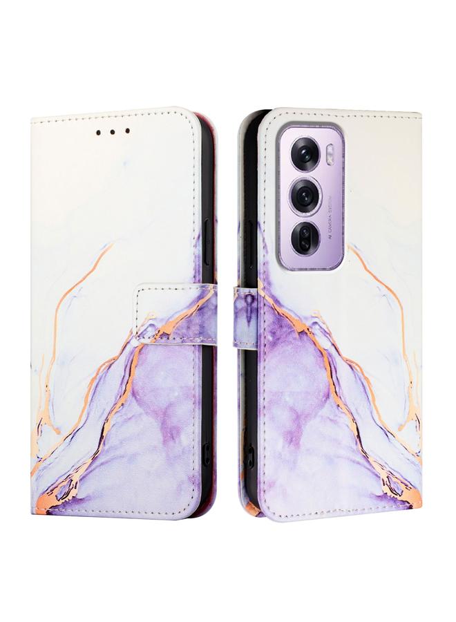 اس-توب جراب هاتف OPPO Reno12 Pro Global PT003 من الجلد القابل للطي بنمط رخامي - Image 2