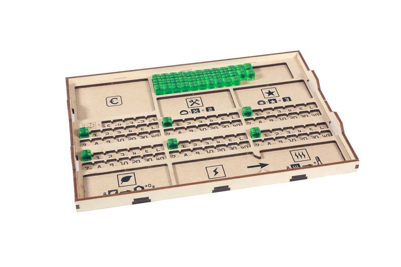 The Broken Token Terraforming Mars Compatible Base Game Organizer - Wood Storage Box with Multiple Trays & Card Shoe - Wooden Game Organizer - Image 4