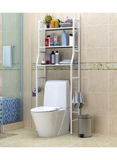 3 Tier Stainless Steel Toilet Cabinet Rack White