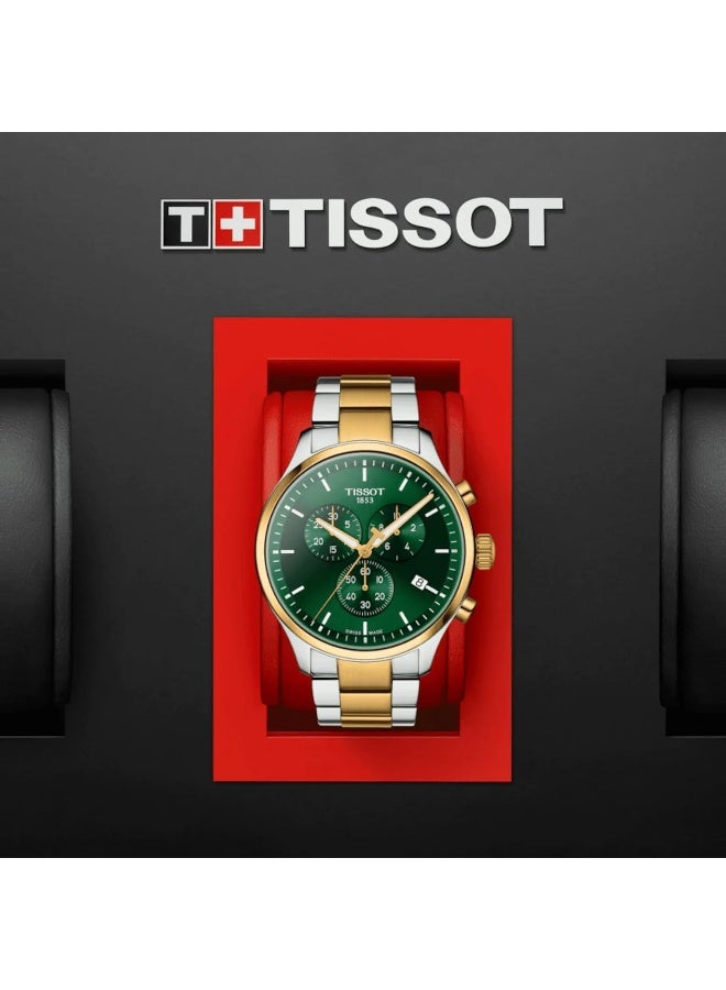 TISSOT Men's Green Dial Chrono XL Stainless Steel Casual Watch T1166172209100 - Image 5
