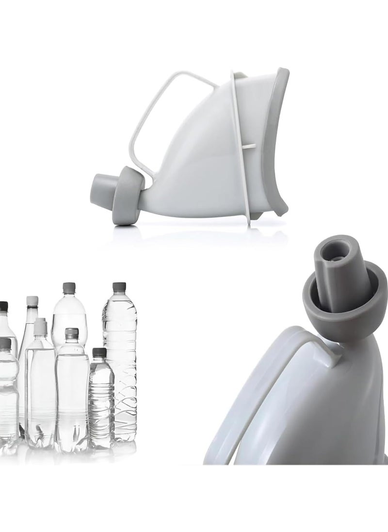 Halamine Unisex Urination Device, Travel Emergency Toilet, Urinal Device with Tube and Handle, Travel Pee Bottle for Men and Women, Urinal Pee Funnel, Women Pee Cup Stand Up for Outdoor, Camping, Patient, Grey  - Image 1