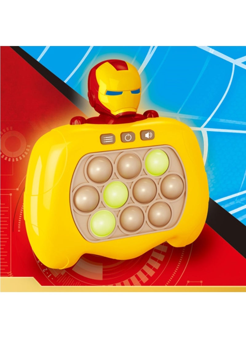 Children's Challenge Iron Man Cartoon Speed Push Game Machine Press Intelligence Decompression Toy Suitable for 6+ Year Old Children's Birthday
