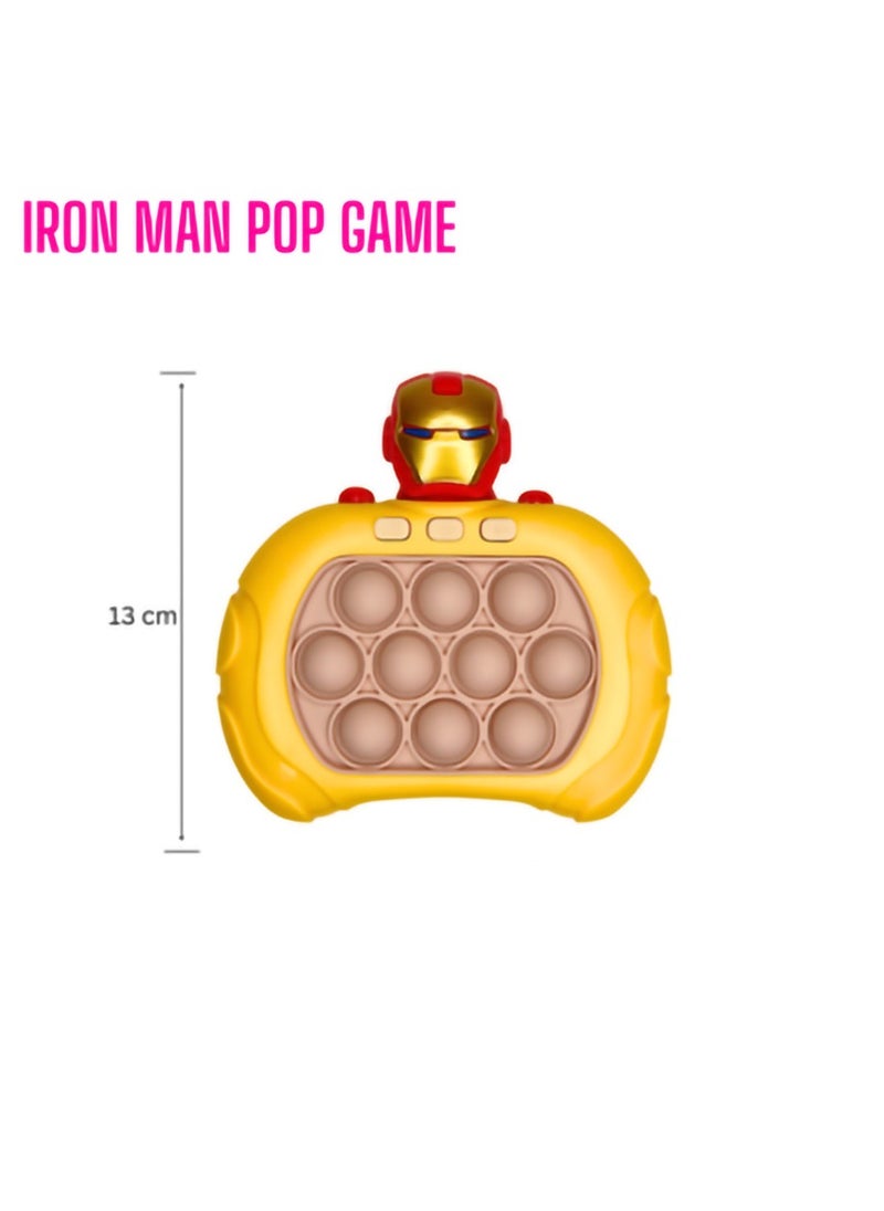 Children's Challenge Iron Man Cartoon Speed Push Game Machine Press Intelligence Decompression Toy Suitable for 6+ Year Old Children's Birthday