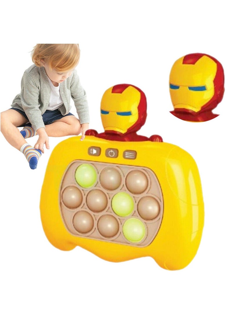 Children's Challenge Iron Man Cartoon Speed Push Game Machine Press Intelligence Decompression Toy Suitable for 6+ Year Old Children's Birthday