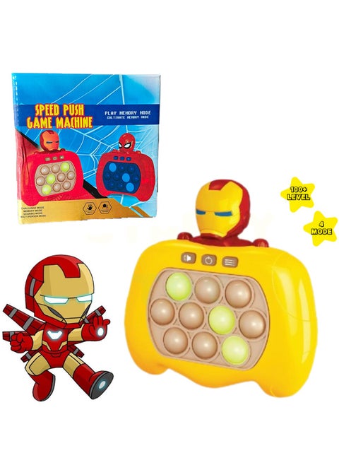 Children's Challenge Iron Man Cartoon Speed Push Game Machine Press Intelligence Decompression Toy Suitable for 6+ Year Old Children's Birthday