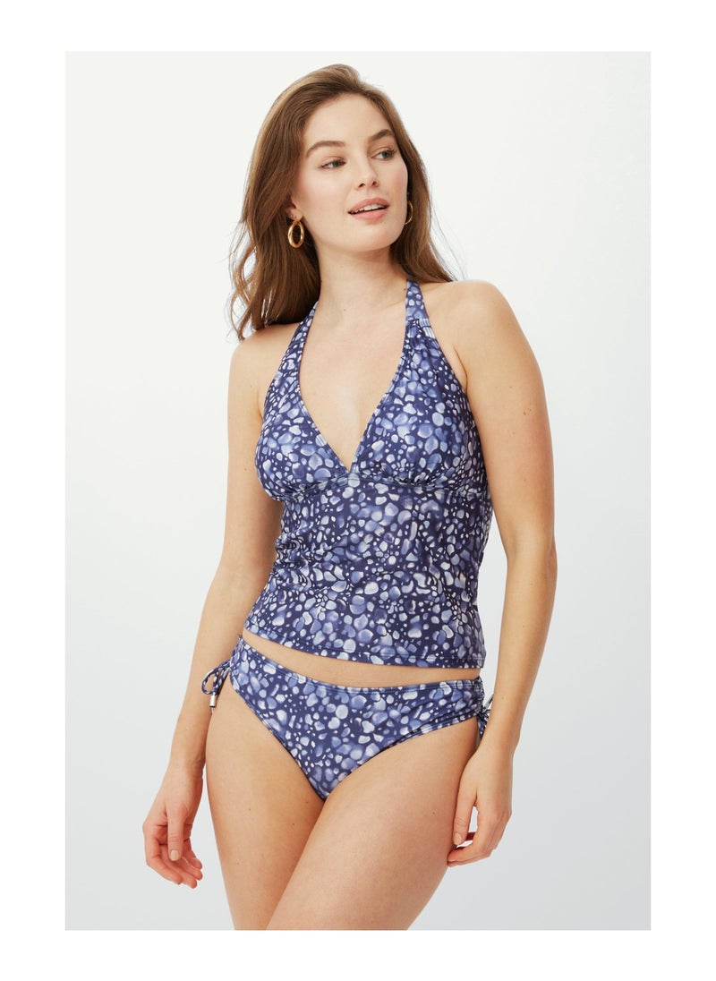 DEBENHAMS - Marble Ruched Side Bikini Pant - Image 1