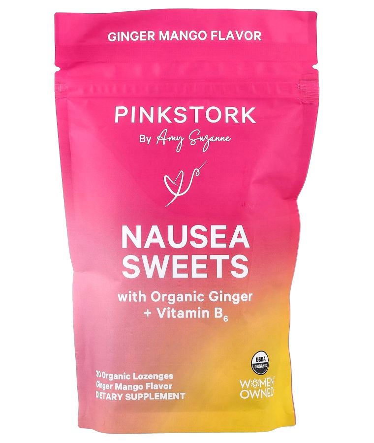 Pink Stork Nausea Sweets Ginger Mango 30 Organic Lozenges
