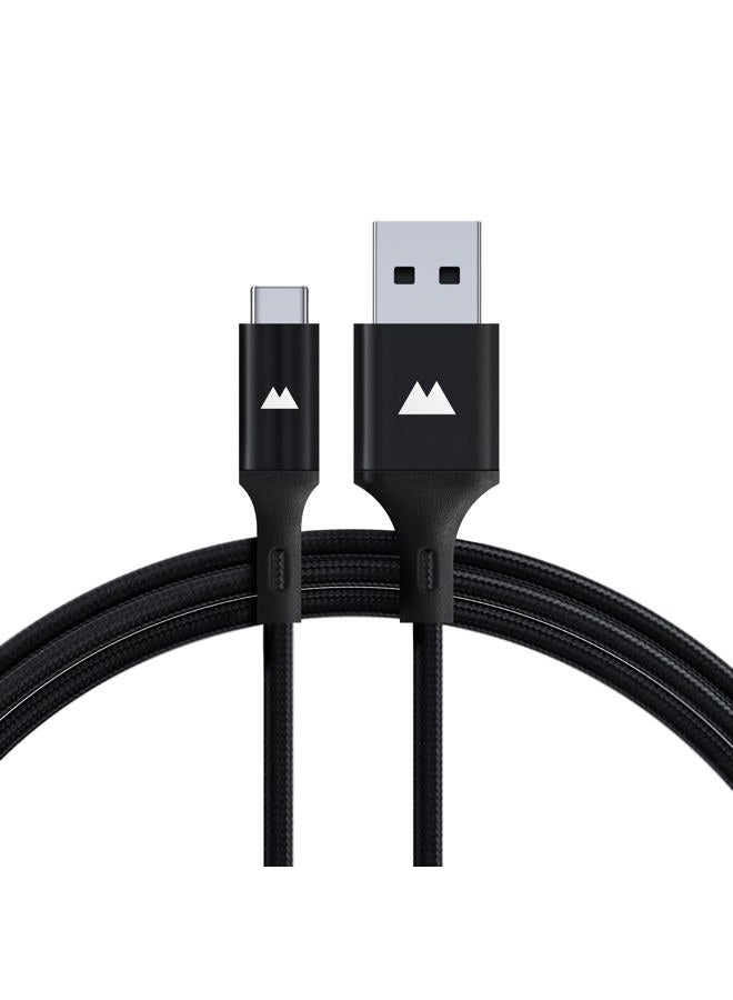 Mous USB A to USB C Charging Cable - Nylon Braiding - 1.5m - Black - Image 1
