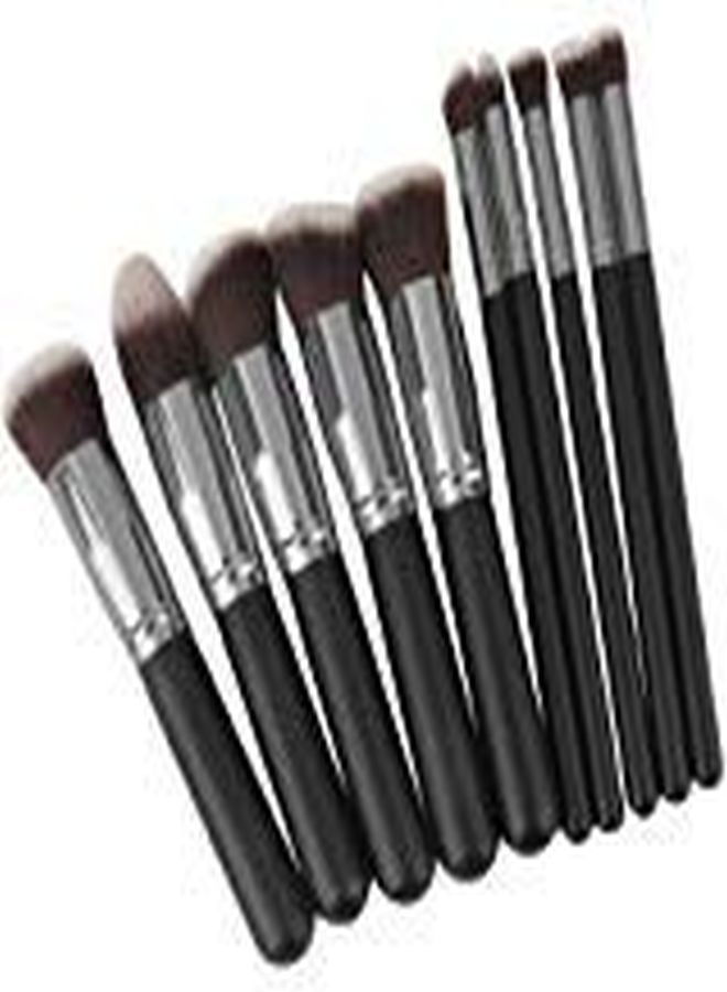 NAKEDPLUS S Fiber Bristle Makeup Brushes Set - Black, 10 Piece Makeup Brush, 1 Pcs Makeup Sponge And 1 Pcs Makeup Brush Egg - Image 3