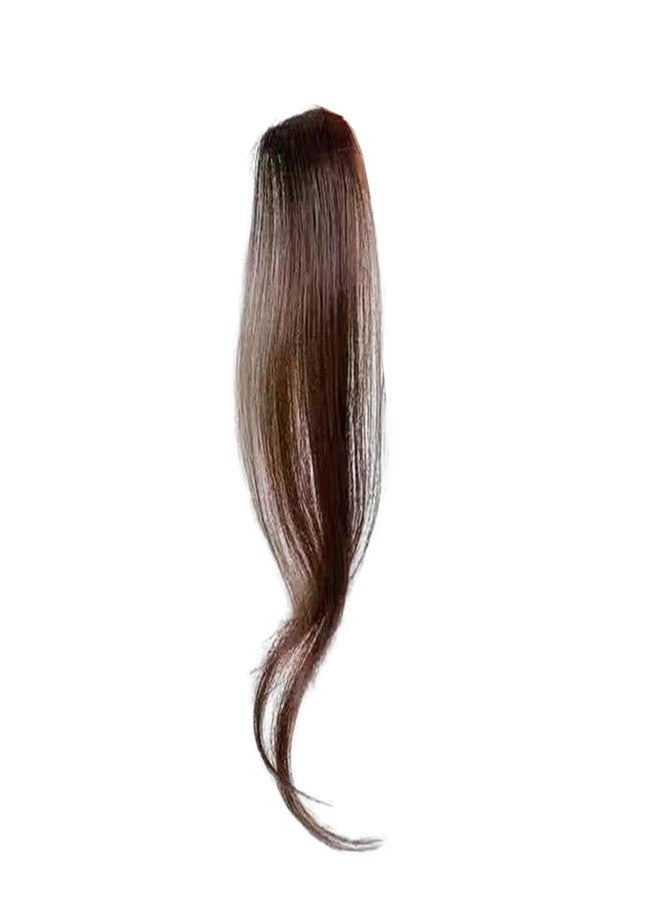 Kopida Side Air Bangs, 1 PC Clip in Hair Bangs Wave Side Bangs Hair Extensions Middle Part French Bangs Forehead Bangs Thin Sides Swept Fringe Hairpieces Long Temples 9.84in (Dark Brown) - Image 1