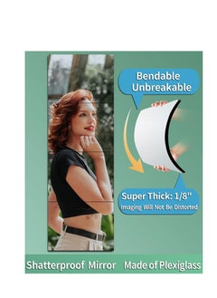 Generic Full length wall mirror, long mirror for living room and bedroom, acrylic decorative tiles, extra thick 1.3 cm, 30*30 cm*4 pack, door full length mirror, home gym wall mounted fitness mirror  - Image 3