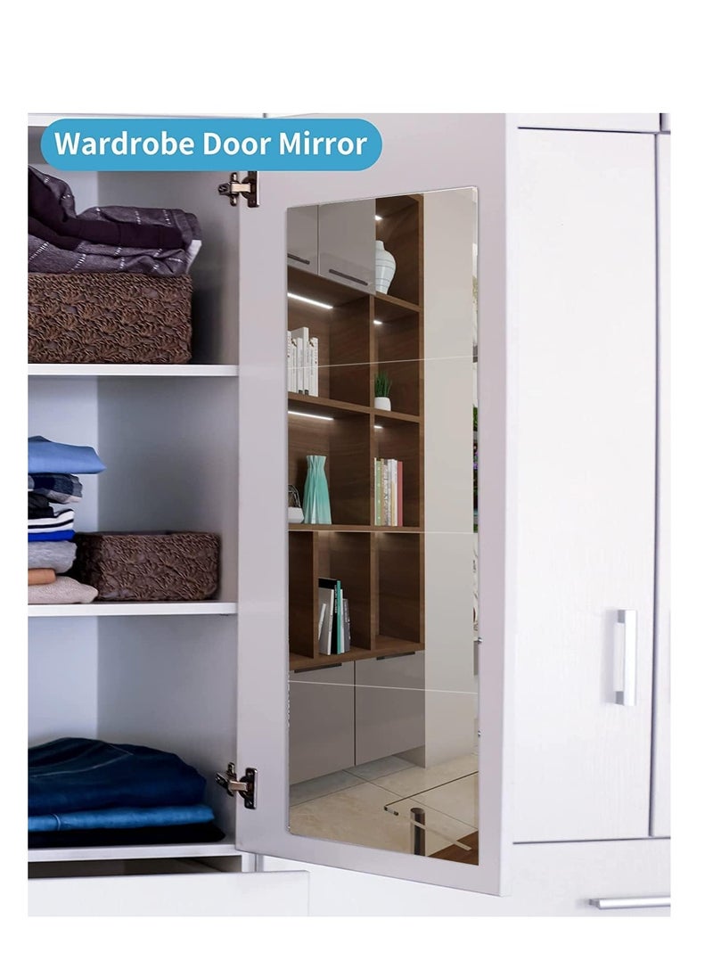 Generic - Full length wall mirror, long mirror for living room and bedroom, acrylic decorative tiles, extra thick 1.3 cm, 30*30 cm*4 pack, door full length mirror, home gym wall mounted fitness mirror - Image 1