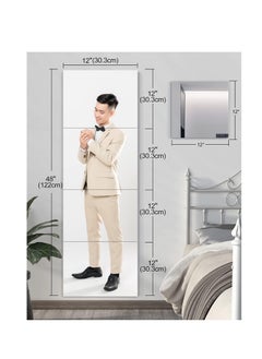 Generic Full length wall mirror, long mirror for living room and bedroom, acrylic decorative tiles, extra thick 1.3 cm, 30*30 cm*4 pack, door full length mirror, home gym wall mounted fitness mirror  - Image 2