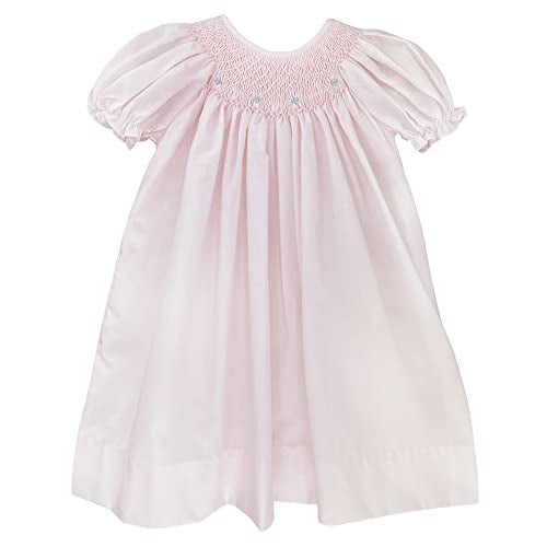 Petit Ami Baby Girls' Bishop Smocked Daydress, 9 Months, Pink - Image 1