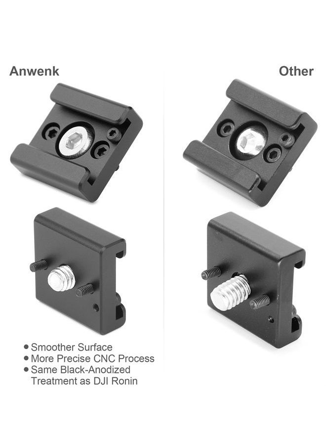 Anwenk - Cold Shoe Mount Adapter Cold Shoe Bracket Standard Shoe Type with 1/4" Thread Hole for Camera DSLR Flash Led Light Monitor Video and More 5Pack - Image 1