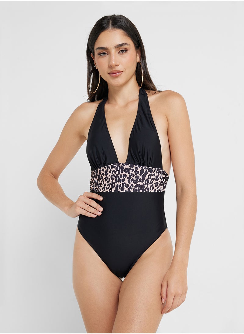 Ginger Halter Neck Colorblock Swimsuit  - Image 4
