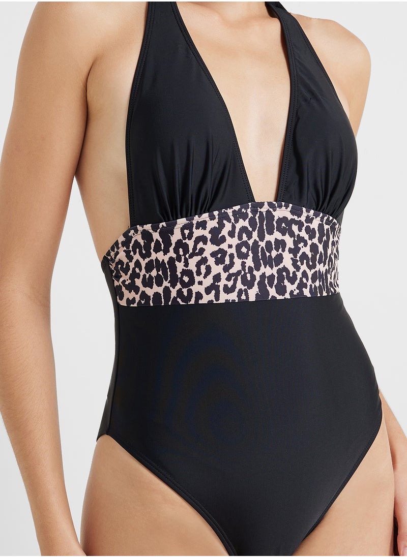 Ginger Halter Neck Colorblock Swimsuit  - Image 2