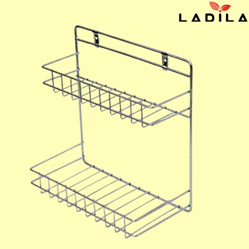 Ladila Hub Multipurpose Stainless Steel Kitchen and Bathroom Detergent Rack Holder Shelf Bathroom Accessories 6 x 12 x 12 Inches Silver - Image 2