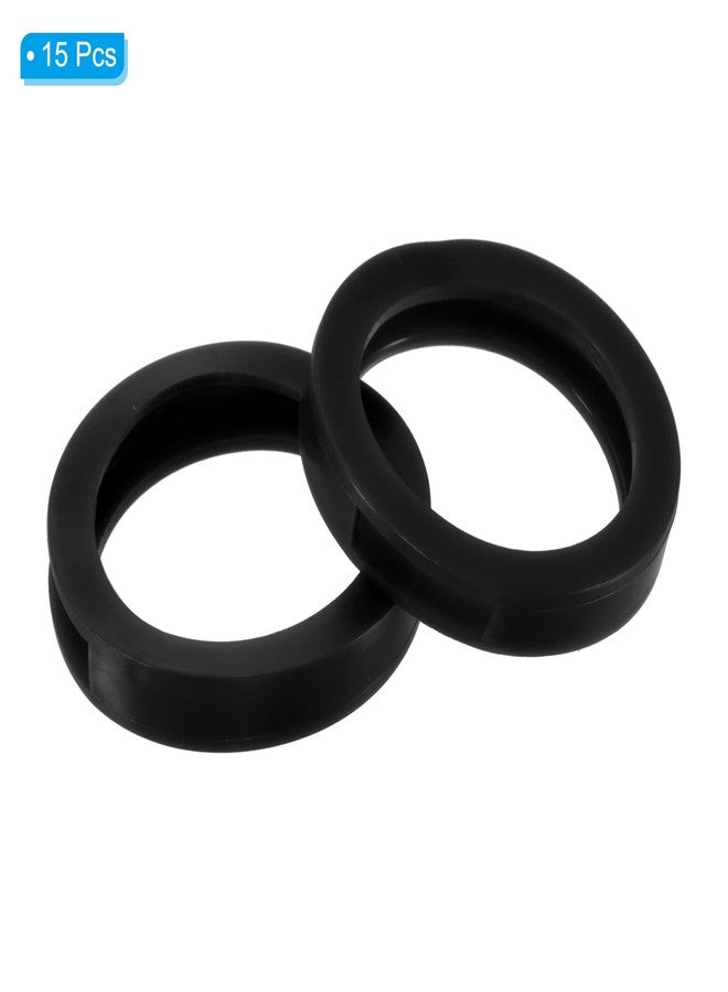 PATIKIL Key Caps Covers Rings, 15 Pack 1.2" Keys Identifiers Covers Coding Tags Marker Round Silicone Sleeve for Office House Apartment, Black - Image 3